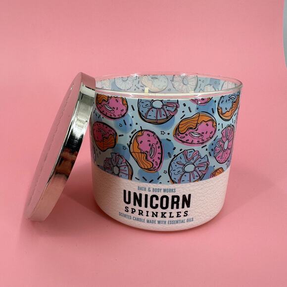 Unicorn Sprinkles Candle Bath and Body Works 3 Wick Jar 14.5 oz 411g - Picture 1 of 3